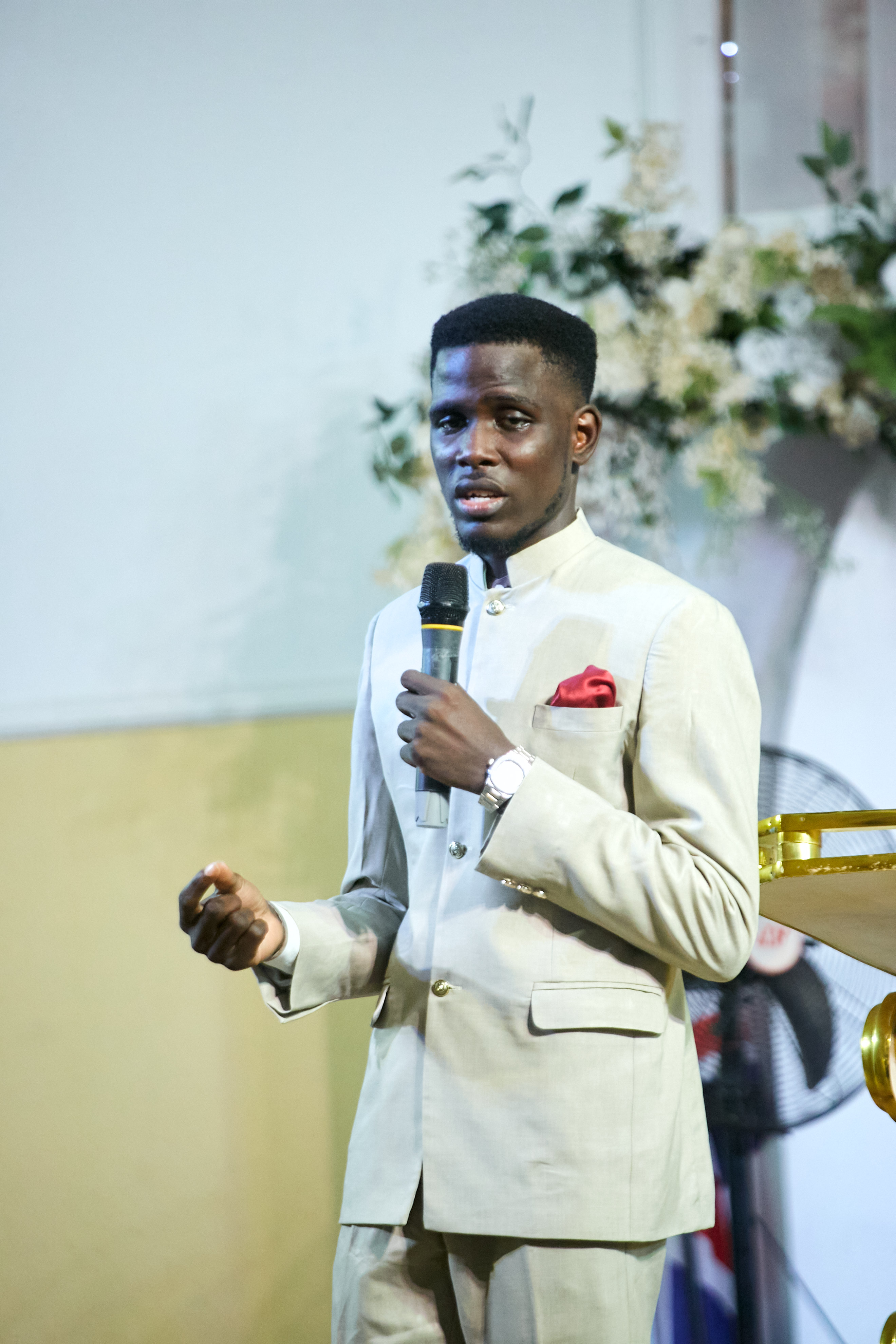 Author on stage during a ministry or leadership session