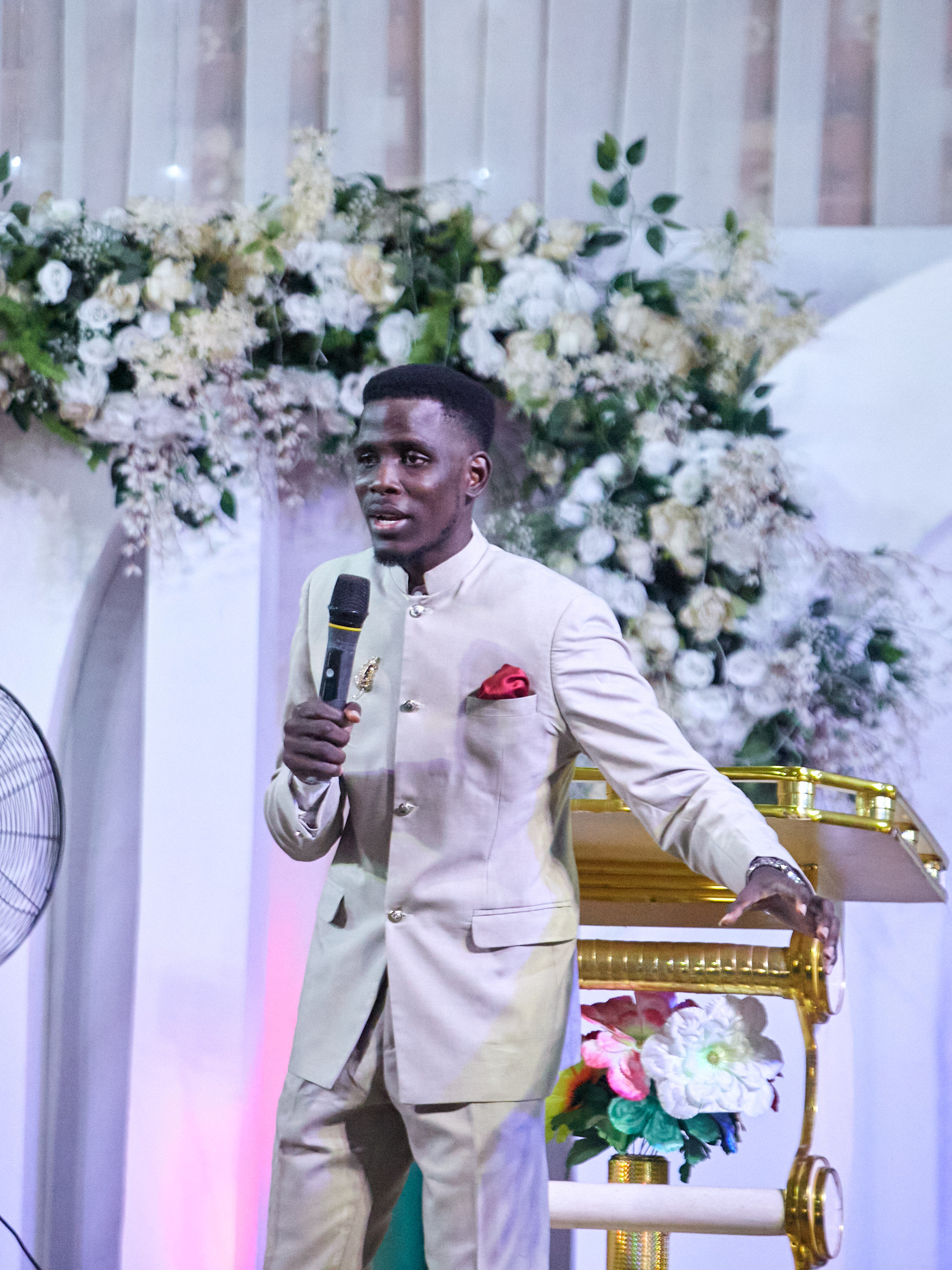 Author on stage during a ministry or leadership session
