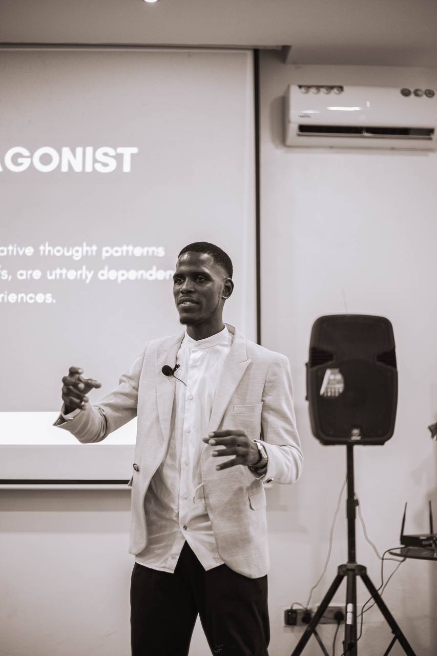 Author on stage during a ministry or leadership session