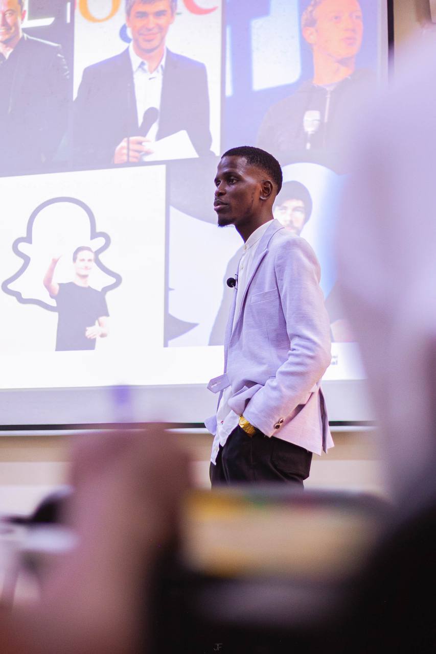 Author on stage during a ministry or leadership session