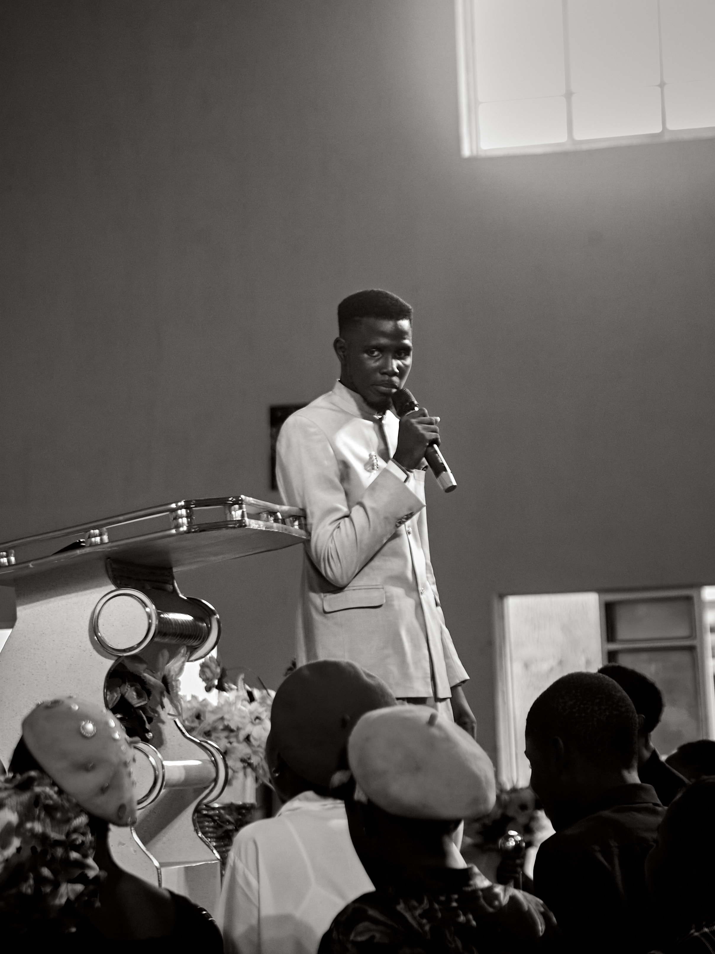 Author on stage during a ministry or leadership session